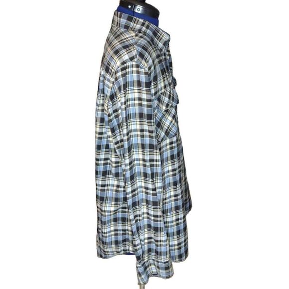 Chaps Surplus Men's Checkered Long Sleeve Button-Down Shirt Blue Medium - Picture 4 of 10